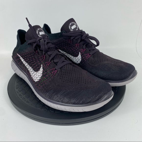 Nike Free RN Flyknit 2018 Black/Burgundy Running Shoes 942838-603 Men’s Size 13 - Picture 3 of 12